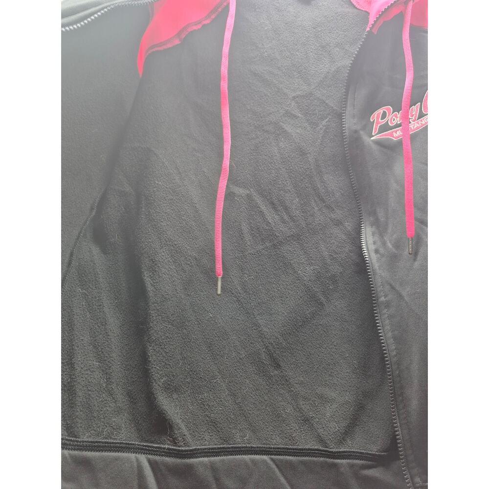 Sports Tek Sweater Womens Size Large Pink Black Colorblock Zip Up Drawstring - Picture 5 of 8